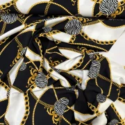Изображение Плательная ткань цепи, зебра, дизайн VERSACE
