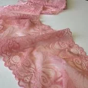 Изображение Кружево стретч, завитки, 18 см, розовый