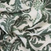 Изображение Плательная ткань, вискоза, белая с зеленым цветочным орнаментом
