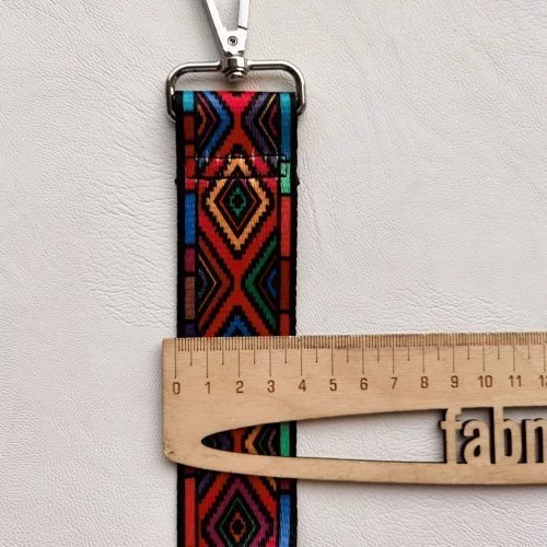 Изображение Ремень плечевой для сумки, с карабинами, 3,8 см, разноцветный, ромбы