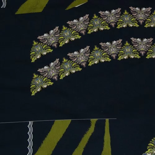 Изображение Хлопок купон стрейч темно-синий, подписной дизайн JUST CAVALLI