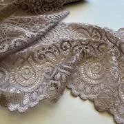 Изображение Кружево стретч, каплевидное плетение, 18 см, капучино