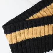 Подвяз шерстяной вязаный, черный с желтой полоской, 7 см