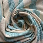 Изображение Твид полоса молочный, бирюзовый, дизайн MAX MARA