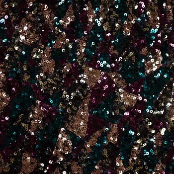 Изображение Сетка с пайетками, темно-бирюзовый, бордовый, розовый