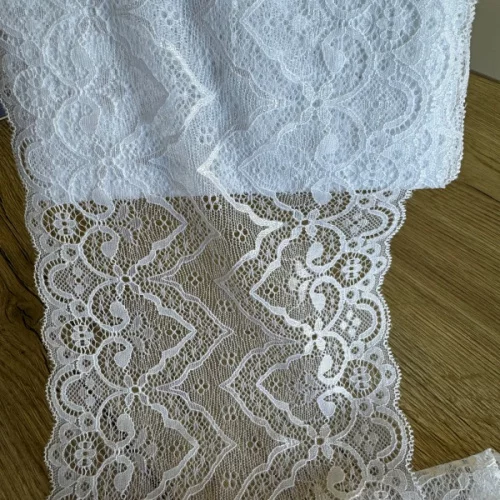 Изображение Кружево стретч, кокошник, 18 см, белый