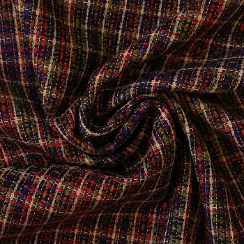 Изображение Твид разноцветная клетка, дизайн CHANEL