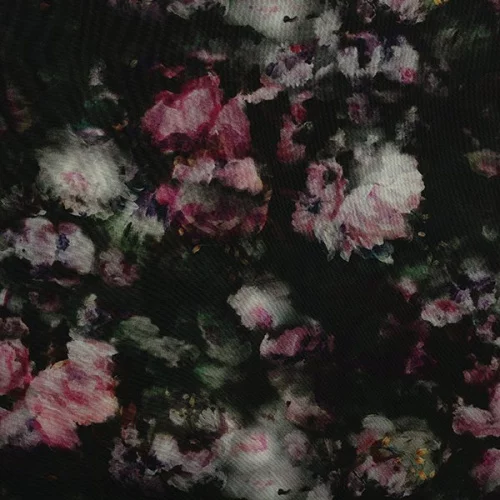 Изображение Шелк стрейч, размытые цветы, дизайн BLUMARINE