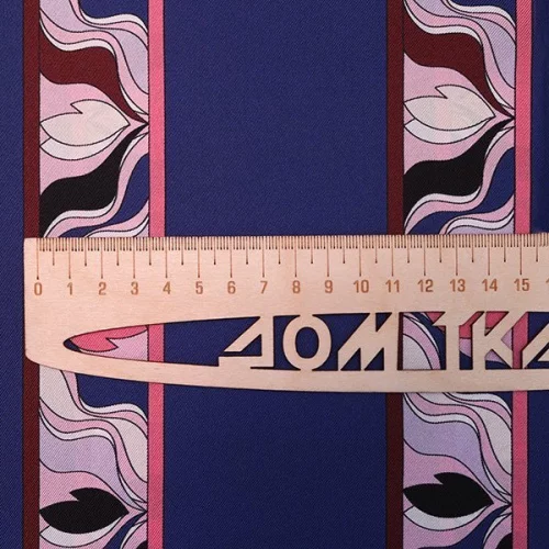 Изображение Шелк твил, полосы, цветы, синий, дизайн EMILIO PUCCI