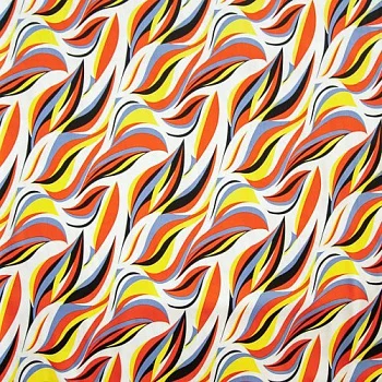 Изображение Хлопок стрейч, листики, 2 цвета