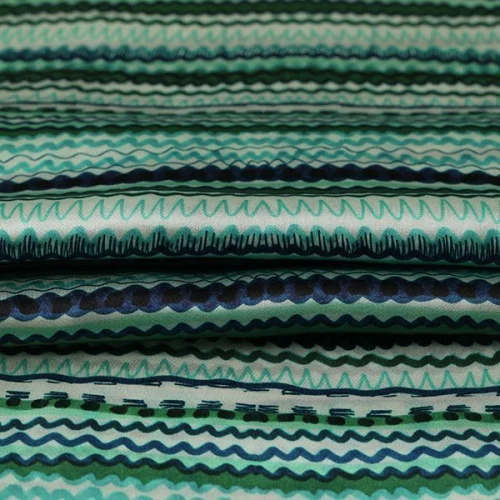 Изображение Шелк зеленые зигзаги, дизайн ETRO