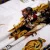 Изображение Трикотаж лайкра купон 88 см, кони индейцы и вензеля, дизайн VERSACE