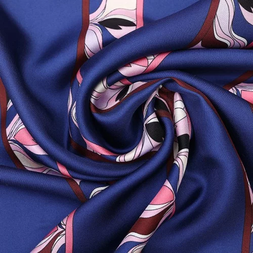 Изображение Шелк твил, полосы, цветы, синий, дизайн EMILIO PUCCI