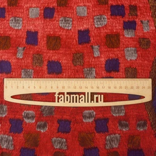Изображение Шелк атласный, красный, геометрия