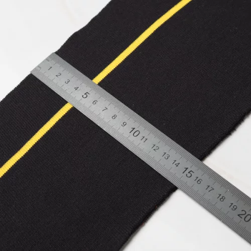 Изображение Подвяз трикотажный черный с желтой полоской, 15 см