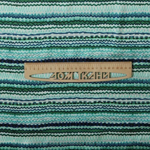 Изображение Шелк зеленые зигзаги, дизайн ETRO