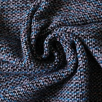 Изображение Твид двусторонний, голубой, черный, дизайн MAX MARA