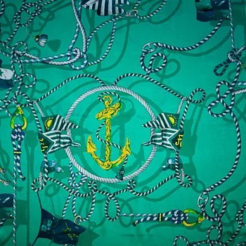 Изображение Шелк стрейч, канаты, якоря, дизайн VERSACE