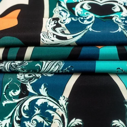 Изображение Шелк стрейч,  вензеля, дизайн ETRO