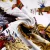 Изображение Трикотаж лайкра купон 88 см, кони индейцы и вензеля, дизайн VERSACE