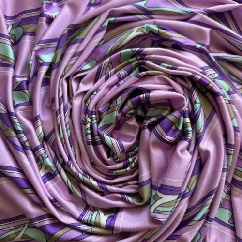 Изображение Трикотаж, вискоза, стретч, розовый с полоской, дизайн EMILIO PUCCI