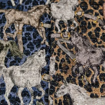 Изображение Жаккард с люрексом, ремни и кони, дизайн KENZO, в двух цветах