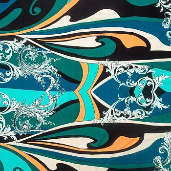 Изображение Шелк стрейч,  вензеля, дизайн ETRO