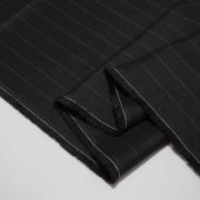 Изображение Костюмная ткань черная, шерсть, полоска, стретч, дизайн DIOR