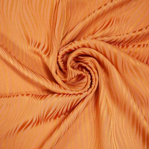 Изображение Шелк натуральный костюмный, жаккард, оранжевые волны