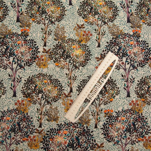 Изображение Плательная ткань, вискоза с шелком, цветущие деверья