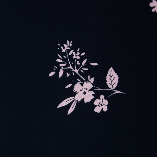 Изображение Креп стрейч, цветы, темно-синий