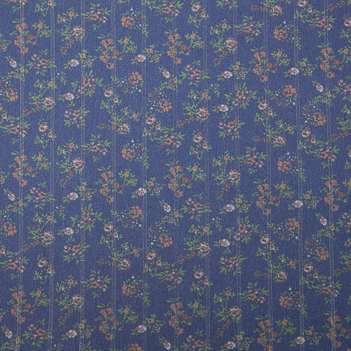 Изображение Плательная ткань вискоза, мелкие цветы, полоса люрекс