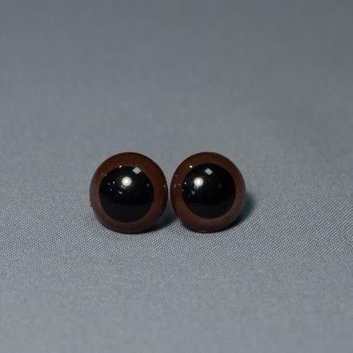 Глазки карие пластиковые круглые для мягких игрушек, 16 мм