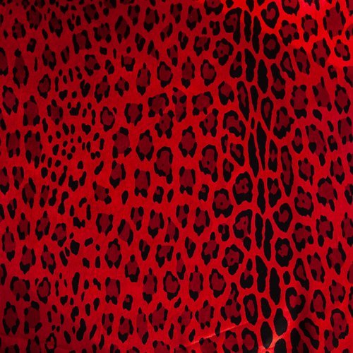 Велюр стрейч, леопард, дизайн VALENTINO, красный