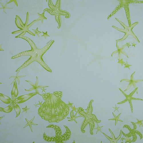 Изображение Натуральный шелк стрейч, морские звезды и устрицы, дизайн VERSACE