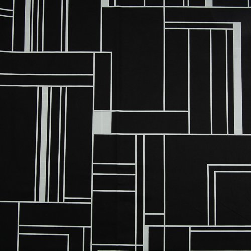 Изображение Хлопок стрейч черный, белая геометрия, дизайн FENDI