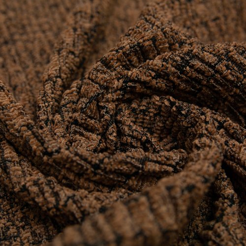 Изображение Жаккард шелковый жатый, костюмная ткань, с вискозой и люрексом, терракоттовая рептилия