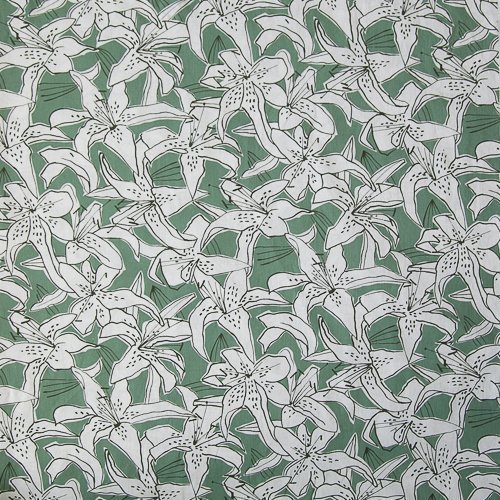 Изображение Лен RATTI, лилии, пастельный зеленый