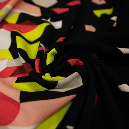 Изображение Плательно-костюмная ткань стрейч с вискозой, парящие геометрические фигуры