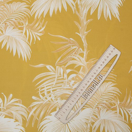 Изображение Плательная ткань, вискоза, пальмы на желтом