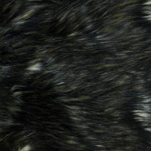Изображение Мех искусственный, черный мелированный