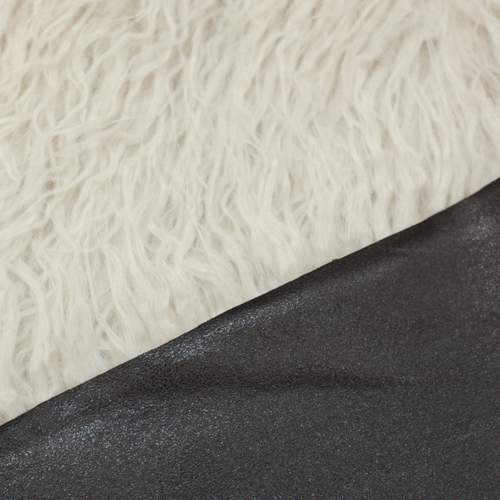 Изображение Дубленка искусственная с белоснежным длинным ворсом на темно-коричневой основе