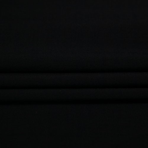 Изображение Костюмная ткань, шерсть стрейч, однотонный, черный