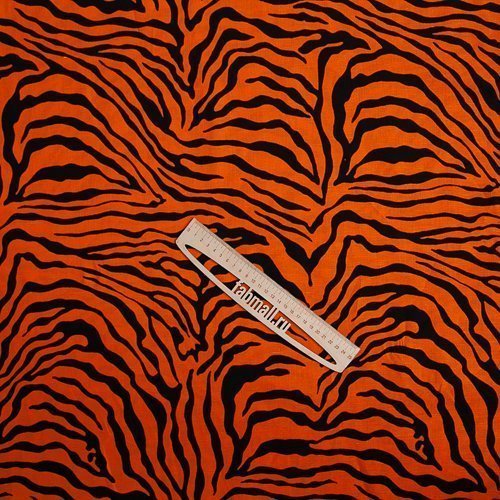 Изображение Лен RATTI, дизайн тигр, оранжевый, черный
