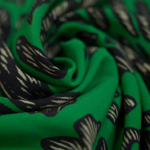 Изображение Плательная ткань шелковая с вискозой, зеленая