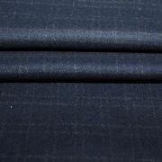 Изображение Пальтово-костюмная ткань темно-синяя, клетка, стретч, дизайн MAX MARA