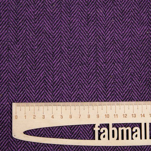 Изображение Шерсть костюмная елочка, фиолетовый