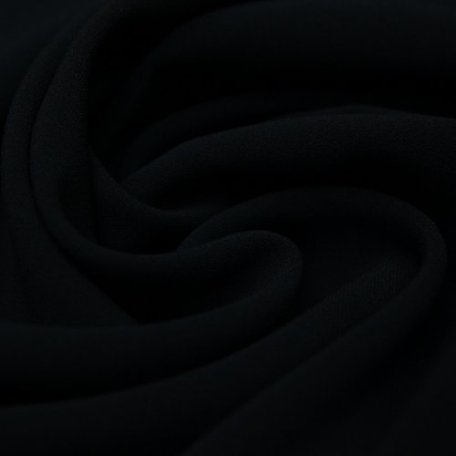 Изображение Плательно-костюмная ткань, вискоза с эластаном, однотонная черная