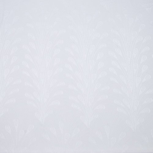 Изображение Жаккард шелковый, молочный, перья павлина