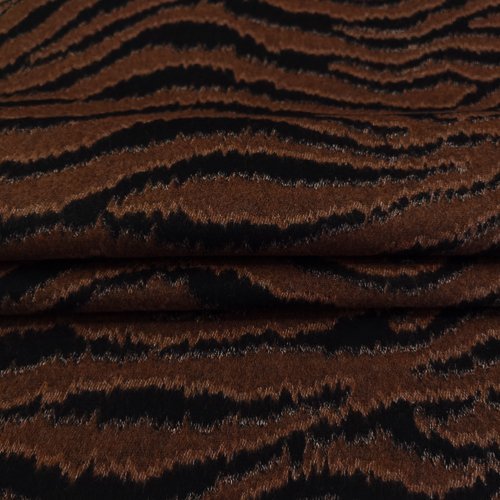 Изображение Кашемир пальтово-костюмный, тигр, коричневый, черный